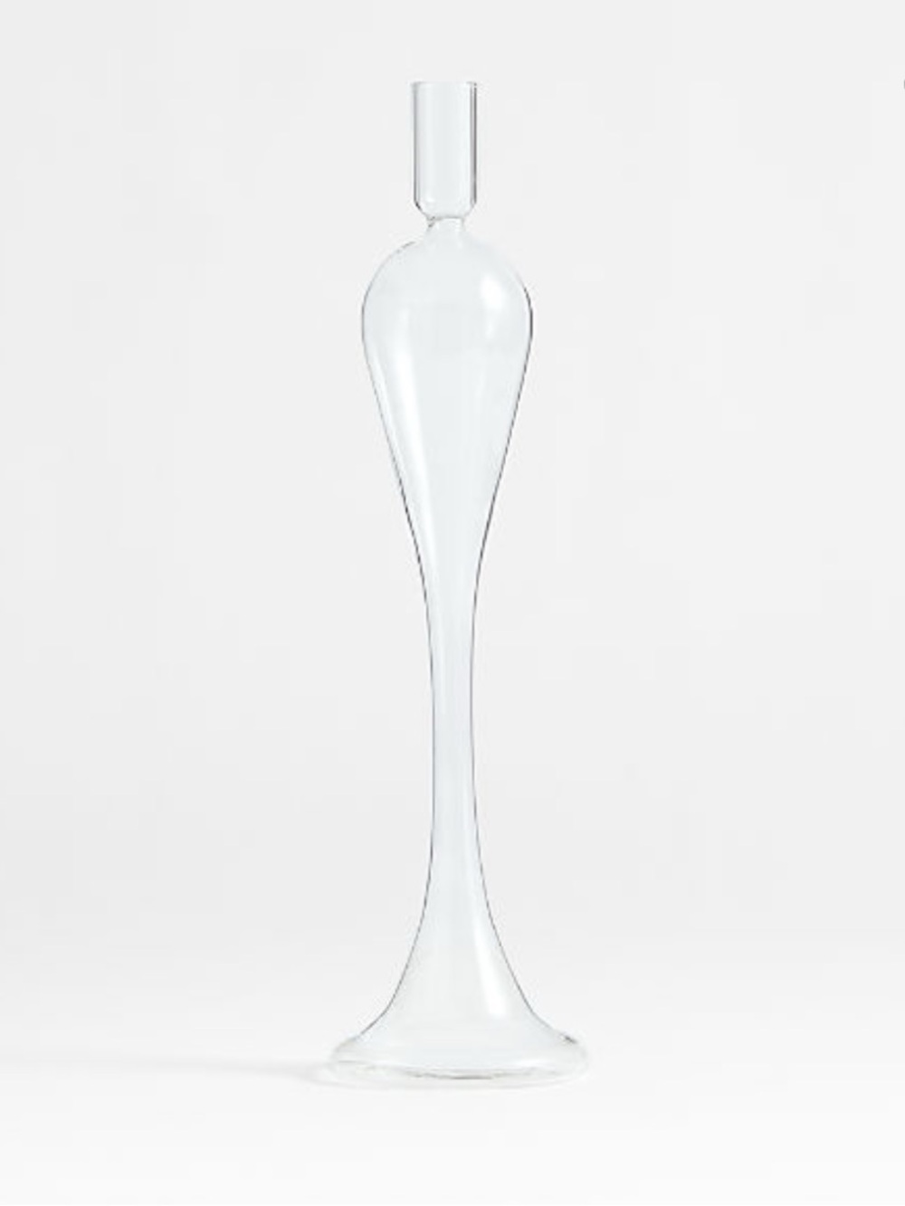 New! Crate&Barrel Clear Glass Taper Candle Holders 17”